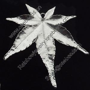 Pendant, Zinc Alloy Jewelry Findings, Leaf, 55x54mm, Sold by Bag