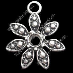Pendant, Zinc Alloy Jewelry Findings, Flower, 17x19mm, Sold by Bag
