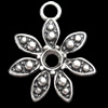 Pendant, Zinc Alloy Jewelry Findings, Flower, 17x19mm, Sold by Bag