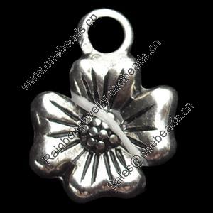 Pendant, Zinc Alloy Jewelry Findings, Flower, 12x15mm, Sold by Bag