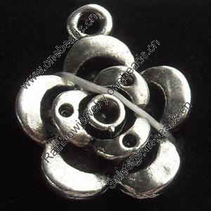 Pendant, Zinc Alloy Jewelry Findings, Flower, 17x21mm, Sold by Bag