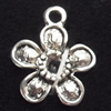 Pendant, Zinc Alloy Jewelry Findings, Flower, 15x18mm, Sold by Bag