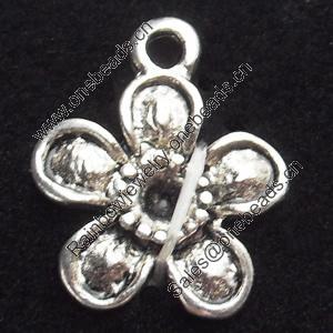 Pendant, Zinc Alloy Jewelry Findings, Flower, 15x18mm, Sold by Bag