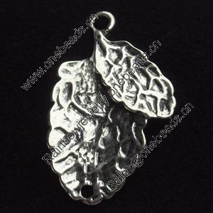 Pendant, Zinc Alloy Jewelry Findings, Leaf, 18x29mm, Sold by Bag