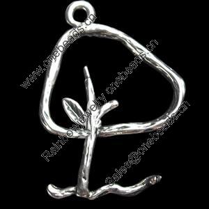 Pendant, Zinc Alloy Jewelry Findings, Tree, 18x26mm, Sold by Bag