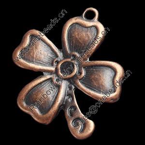 Pendant, Zinc Alloy Jewelry Findings, Flower, 23x28mm, Sold by Bag