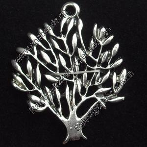 Pendant, Zinc Alloy Jewelry Findings, Tree, 25x31mm, Sold by Bag