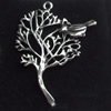 Pendant, Zinc Alloy Jewelry Findings, Tree, 31x41mm, Sold by Bag