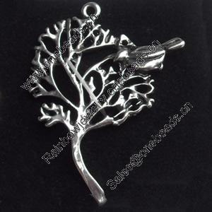 Pendant, Zinc Alloy Jewelry Findings, Tree, 31x41mm, Sold by Bag