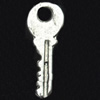 Pendant, Zinc Alloy Jewelry Findings, Key, 7x18mm, Sold by Bag