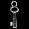 Pendant, Zinc Alloy Jewelry Findings, Key, 6x18mm, Sold by Bag