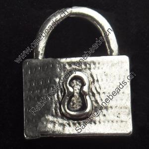 Pendant, Zinc Alloy Jewelry Findings, Lock, 13x16mm, Sold by Bag