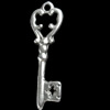 Pendant, Zinc Alloy Jewelry Findings, Key, 10x32mm, Sold by Bag