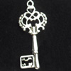 Pendant, Zinc Alloy Jewelry Findings, Key, 12x28mm, Sold by Bag