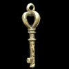 Pendant, Zinc Alloy Jewelry Findings, Key, 7x26mm, Sold by Bag