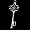 Pendant, Zinc Alloy Jewelry Findings, Key, 16x44mm, Sold by Bag