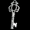 Pendant, Zinc Alloy Jewelry Findings, Key, 17x45mm, Sold by Bag