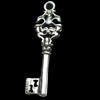 Pendant, Zinc Alloy Jewelry Findings, Key, 15x49mm, Sold by Bag