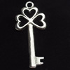 Pendant, Zinc Alloy Jewelry Findings, Key, 22x49mm, Sold by Bag