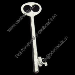 Pendant, Zinc Alloy Jewelry Findings, Key, 16x53mm, Sold by Bag