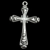 Pendant, Zinc Alloy Jewelry Findings, Cross, 25x40mm, Sold by Bag