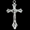 Pendant, Zinc Alloy Jewelry Findings, Cross, 25x42mm, Sold by Bag