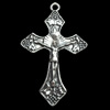 Pendant, Zinc Alloy Jewelry Findings, Cross, 31x48mm, Sold by Bag