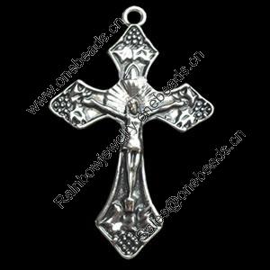 Pendant, Zinc Alloy Jewelry Findings, Cross, 31x48mm, Sold by Bag