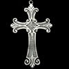 Pendant, Zinc Alloy Jewelry Findings, Cross, 30x48mm, Sold by Bag