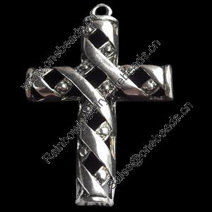 Pendant, Zinc Alloy Jewelry Findings, Cross, 45x65mm, Sold by Bag