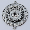Connectors, Zinc Alloy Jewelry Findings, Flat Round 35x43mm, Sold by Bag