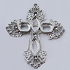 Pendants, Zinc Alloy Jewelry Findings, Cross 52x63mm, Sold by Bag