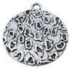 Pendants, Zinc Alloy Jewelry Findings, Flat Round 47x54mm, Sold by Bag