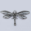 Pendants, Zinc Alloy Jewelry Findings, Dragonfly 74x43mm, Sold by Bag