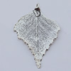Pendants, Zinc Alloy Jewelry Findings, Leaf 46x73mm Hole:5mm, Sold by Bag