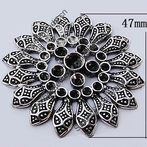 Connectors, Zinc Alloy Jewelry Findings, Flower 47mm, Sold by Bag