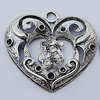 Pendants, Zinc Alloy Jewelry Findings, 45mm, Sold by Bag