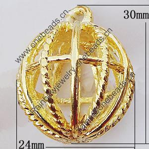 Hollow Bali Pendants Zinc Alloy Jewelry Findings, 24x30mm, Sold by Bag