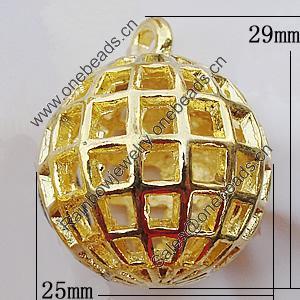 Hollow Bali Pendants Zinc Alloy Jewelry Findings, 25x29mm, Sold by Bag