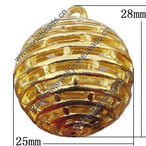 Hollow Bali Pendants Zinc Alloy Jewelry Findings, 25x28mm, Sold by Bag