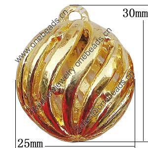Hollow Bali Pendants Zinc Alloy Jewelry Findings, 25x30mm, Sold by Bag