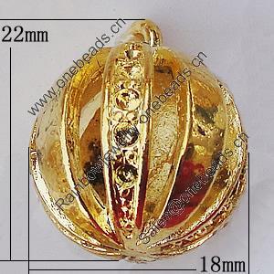 Hollow Bali Pendants Zinc Alloy Jewelry Findings, 18x22mm, Sold by Bag