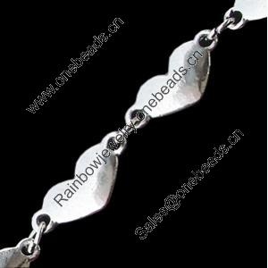 Zinc Alloy Chain, Handmade, Pb-free, Link's Size:22x9mm, Sold by Meter  