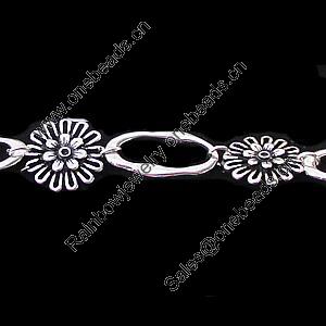 Zinc Alloy Chain, Handmade, Pb-free, Link's Size:16mm,23x12mm