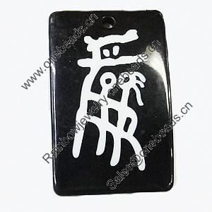 Resin Pendants, Rectangle 34x53mm Hole:3.5mm, Sold by Bag