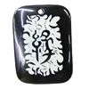 Resin Pendants, Rectangle 39x53mm Hole:3.5mm, Sold by Bag