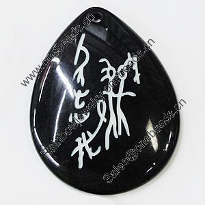 Resin Pendants, Teardrop 45x57mm Hole:3.5mm, Sold by Bag