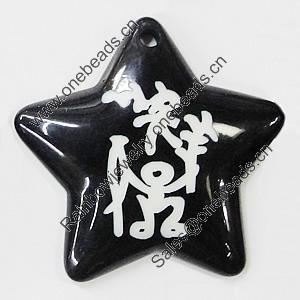 Resin Pendants, Star 49mm Hole:3.5mm, Sold by Bag