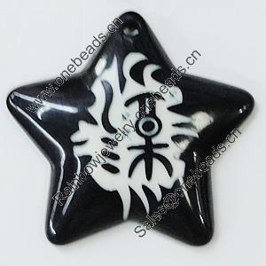 Resin Pendants, Star 49mm Hole:3.5mm, Sold by Bag