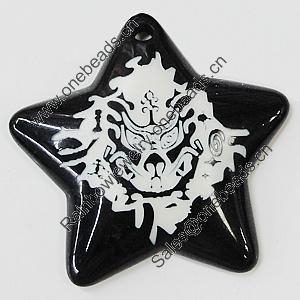 Resin Pendants, Star 49mm Hole:3.5mm, Sold by Bag